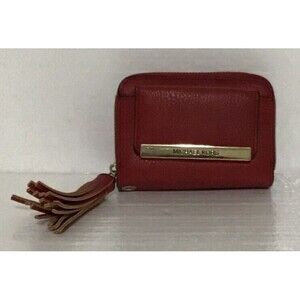 MICHAEL KORS Red Leather Wallet Preowned